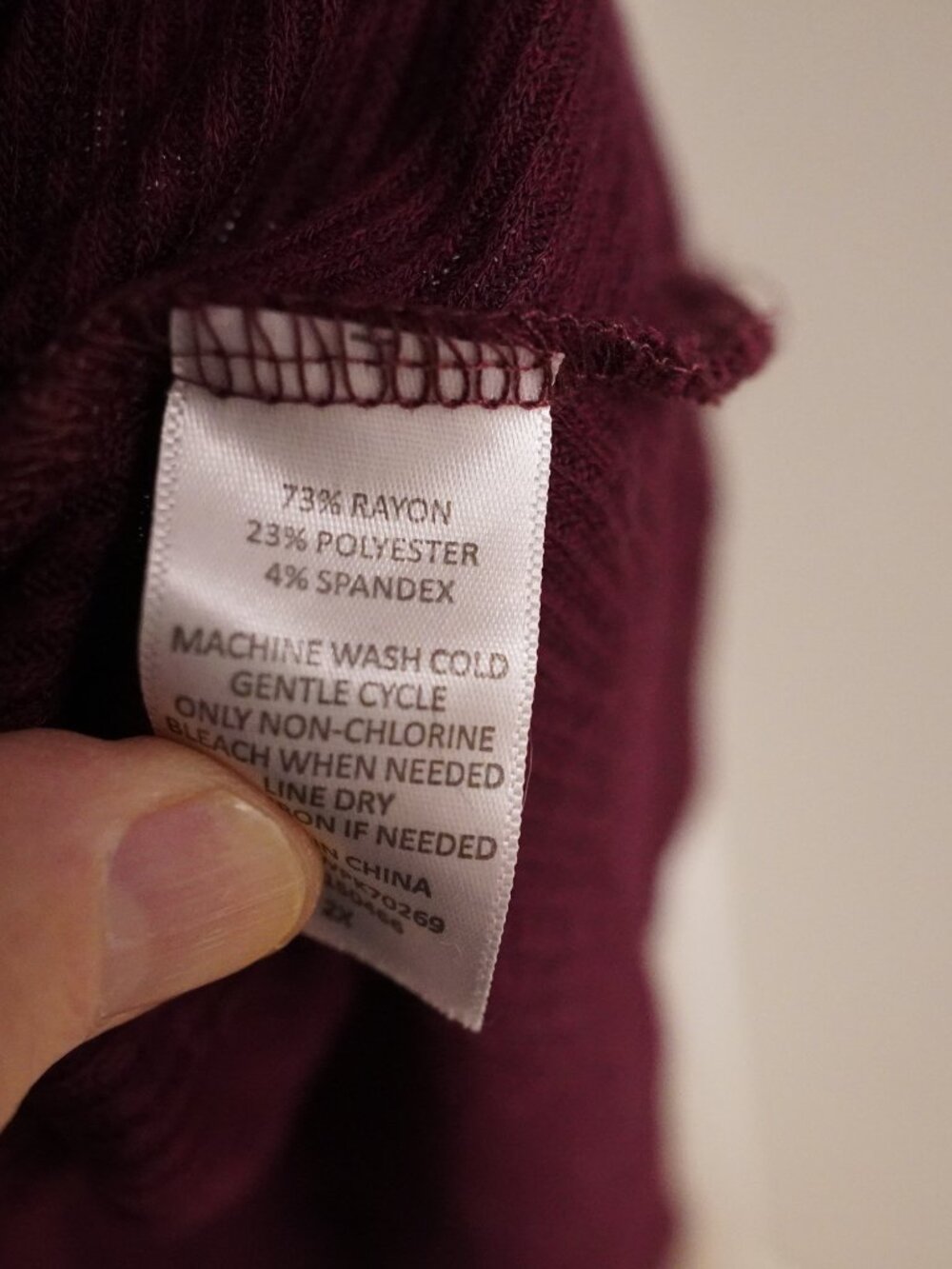 Market & Spruce 2X Burgundy Rib Knit Wrap Dress Plus Size Midi Casual - Picture 3 of 4